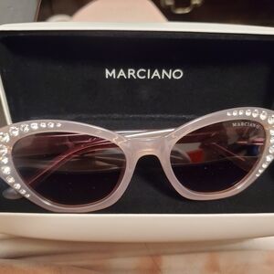 Marciano Women's Pink Crystal Cat-Eye Sunglasses